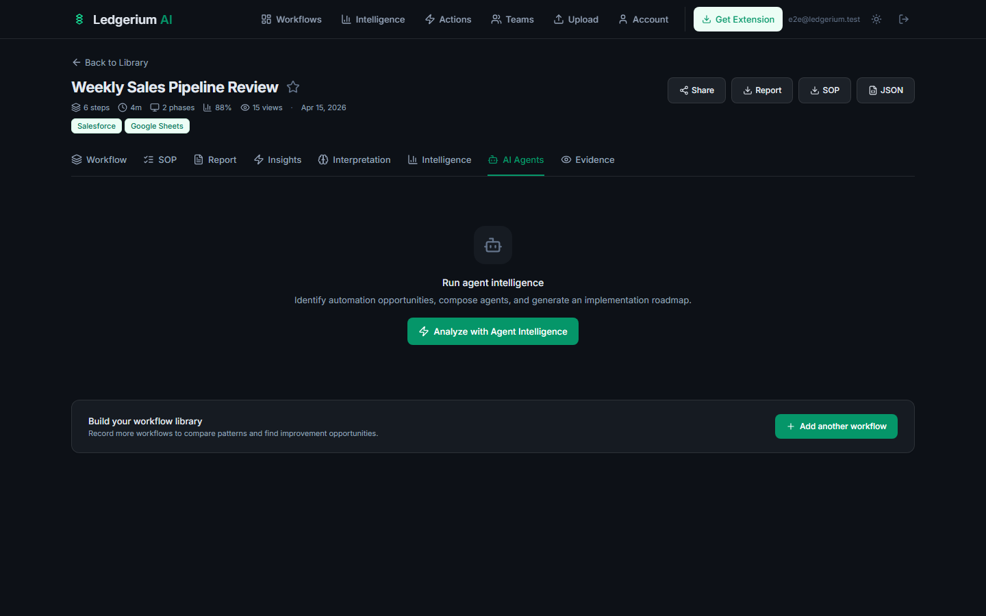 AI Agents tab with an 'Analyze with Agent Intelligence' button.